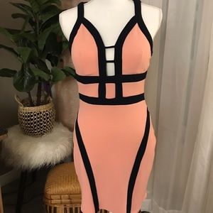 Pink and Black Cocktail Dress